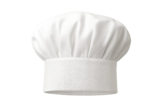 Classic white chef hat on transparent background representing culinary expertise