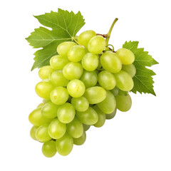 Fresh green grapes isolated on transparent background