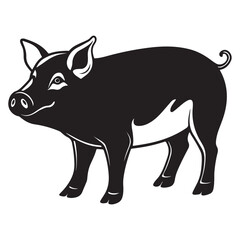 Fototapeta premium A black silhouette of a pig vector