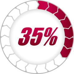 Fototapeta premium Percentage and Progress Icon. 35% Illustration