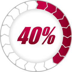 Fototapeta premium Percentage and Progress Icon. 40% Illustration