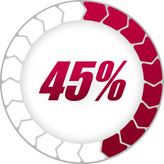 Percentage and Progress Icon. 45% Illustration