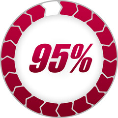 Fototapeta premium Percentage and Progress Icon. 95% Illustration