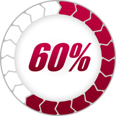 Percentage and Progress Icon. 60% Illustration
