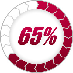 Fototapeta premium Percentage and Progress Icon. 65% Illustration