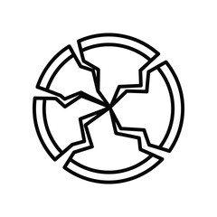 Broken Circle: A visually arresting image of a circular shape, fractured into segments, symbolizing a disruption or breakdown of unity, stability, and cohesion.