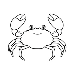 a smiling crab outline on a white background