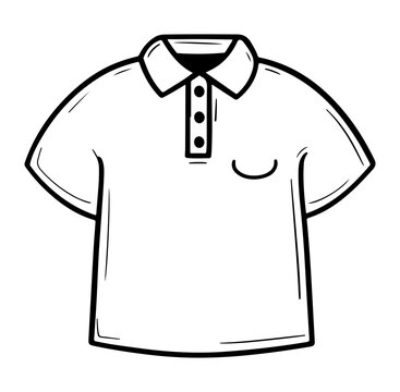This image features a simple outline of a classic polo shirt design. It is ideal for fashion illustrations, graphic design, or clothing branding projects.