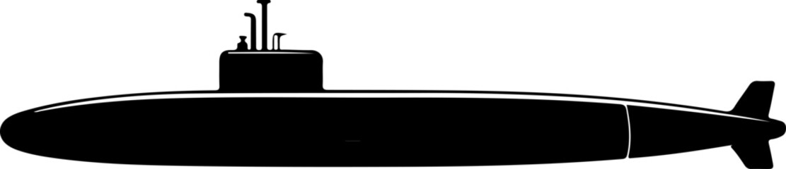 American Modern Submarine silhouette vector
