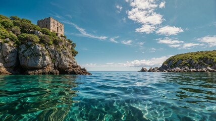 tropical island in the ocean