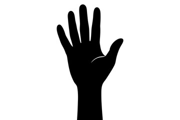 Obraz premium Hand waving gesture vector silhouette on white background