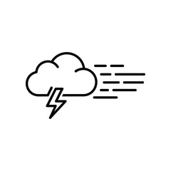 Storm Cloud Silhouette: A minimalist graphic showcases a storm cloud with a striking lightning bolt, symbolizing the power and the dynamism of nature's tempestuous moods. 
