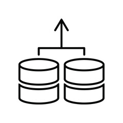 Data synchronization: A simple yet symbolic representation of data transfer between servers, an illustrative icon for digital connections.
