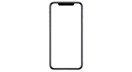 Modern Smartphone Blank Screen Mockup Black Background Isolated