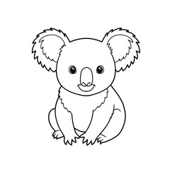 A cute koala outline for coloring book on a white background