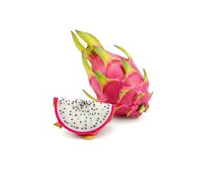 Fresh Ripe Dragon Fruit isolated on white background.