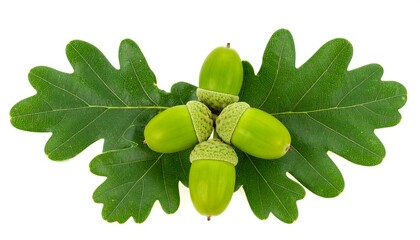 Green Acorns on Oak Leaves (1)
