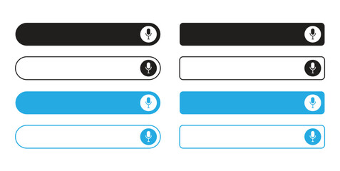 Search Bar Vector with Microphone Icon – Minimal UI and Web Design Element