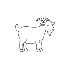 A simple goat outline on a white background for coloring
