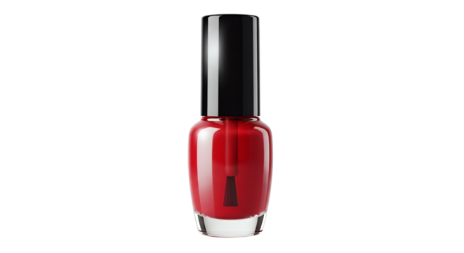 Vibrant Red Nail Polish Bottle Cosmetic Beauty Product