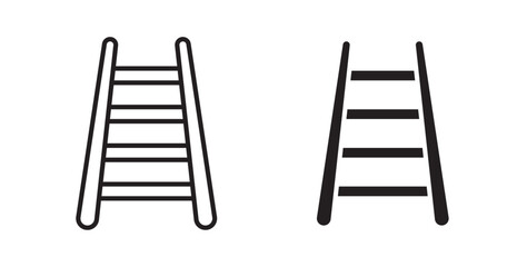 Ladder icon. Vector illustration with stroke and fill on a white background.