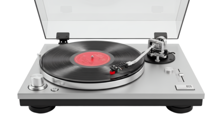 Modern Vinyl Turntable with Record Player Analog Audio Device