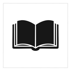 Open black book with white pages and spine open book black and white