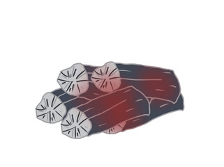 Illustration of hot charcoal smoldering at high temperature