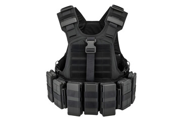 Tactical vest with multiple magazine pouches for tactical gear and professional security applications