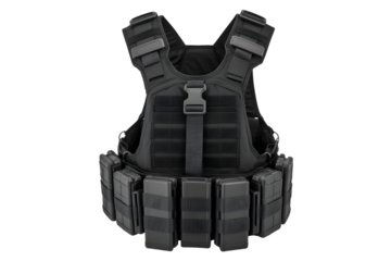 Tactical vest with multiple magazine pouches for tactical gear and professional security applications