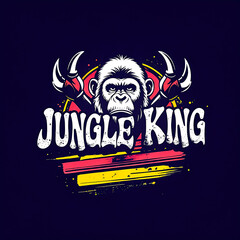 Obraz premium Vintage Retro Gorilla King T-Shirt Design – Bold Ape Illustration with Fierce Primate Graphic Artwork for Streetwear, Apparel, Merchandise, and Urban Fashion 