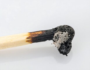Burnt matchstick close-up