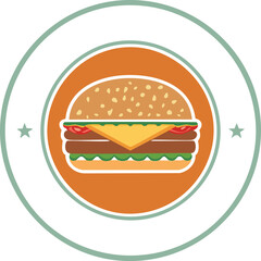 Delicious cheeseburger with sesame seed bun and fresh ingredients food fast food