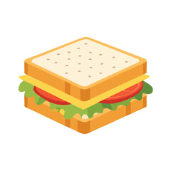 Toasted bread sandwich with cheese lettuce and tomato vector