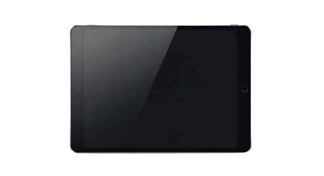 Modern Tablet Device Empty Screen Black Background