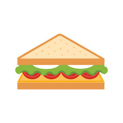 Triange sandwich with lettuce tomato and cheese triangle bread