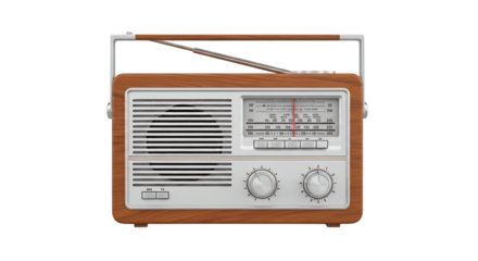 Retro Wooden Radio Receiver Old Style Analog Device
