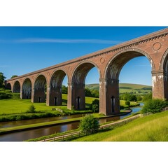 Fototapeta premium A railway viaduct over a canal