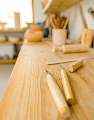 Pottery Tools on Workshop Table