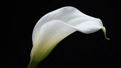 Elegant White Calla Lily Flower with Black Background for Floral Art and Decoration