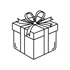Wrapped Gift: A beautifully illustrated gift box, adorned with a delicate ribbon and bow, symbolizes celebration, generosity, and the act of giving.