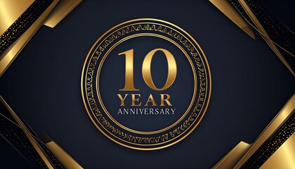 Gold anniversary logo on navy blue