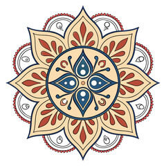 Intricate indian kumbh mela kalash and tri shul ornamental design celebrating spiritual traditions and cultural heritage with vibrant colors and classic typography