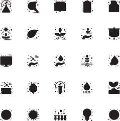 set of black and white icons Agricultural