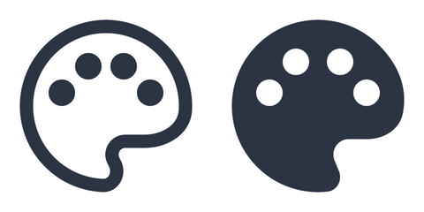 Palette, Color, or Art simple icons set designed in filled, outline, line and stroke style