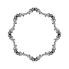 Vintage Ornamental Vector Frame – Elegant Black Vector Border, SVG