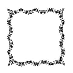 Vintage Ornamental Vector Frame – Elegant Black Vector Border, SVG