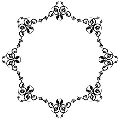 Vintage Ornamental Vector Frame – Elegant Black Vector Border, SVG