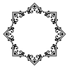 Vintage Ornamental Vector Frame – Elegant Black Vector Border, SVG