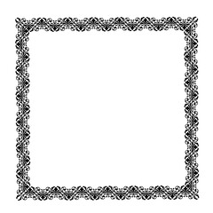 Vintage Ornamental Vector Frame – Elegant Black Vector Border, SVG